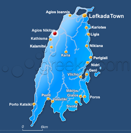 Lefkada map